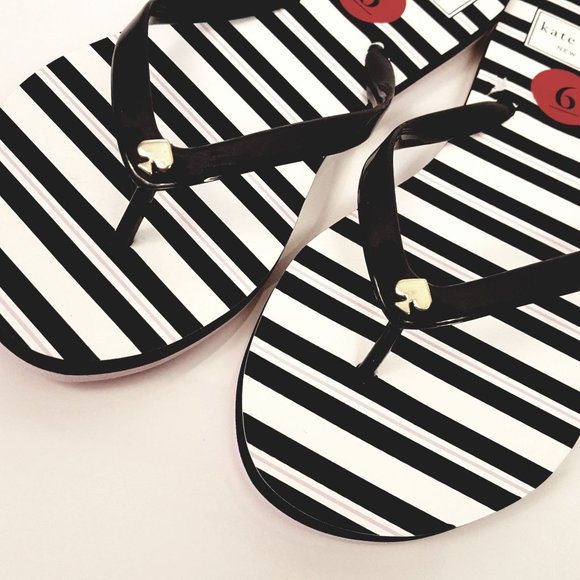 Kate Spade Nassau Striped Flip Flops Size 6 - Picture 6 of 10